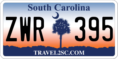 SC license plate ZWR395