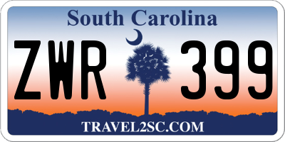 SC license plate ZWR399