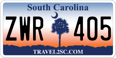 SC license plate ZWR405