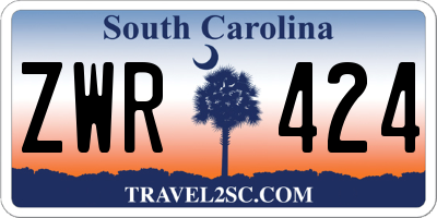 SC license plate ZWR424