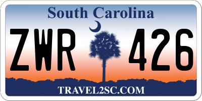 SC license plate ZWR426