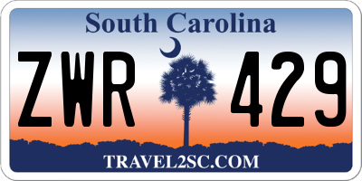 SC license plate ZWR429