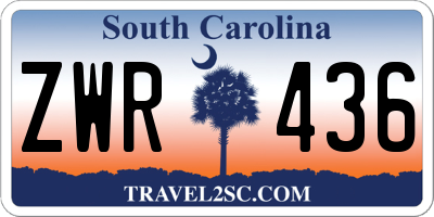 SC license plate ZWR436