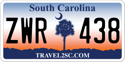 SC license plate ZWR438