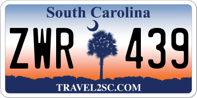 SC license plate ZWR439