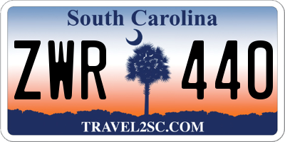 SC license plate ZWR440