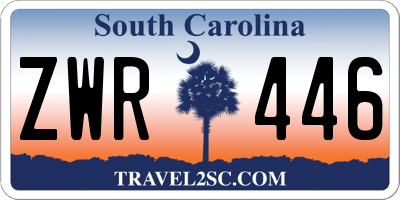 SC license plate ZWR446