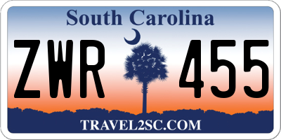 SC license plate ZWR455