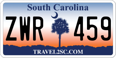 SC license plate ZWR459