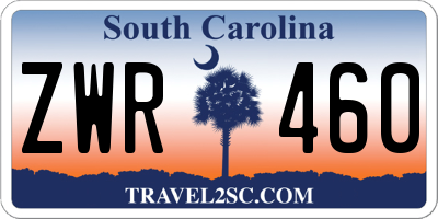 SC license plate ZWR460