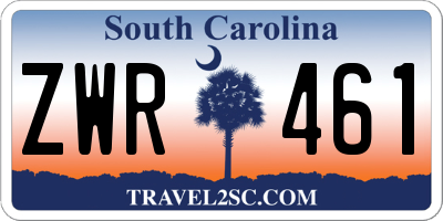 SC license plate ZWR461