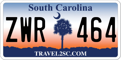SC license plate ZWR464