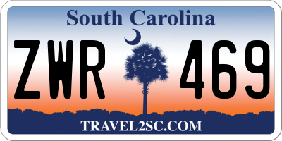 SC license plate ZWR469