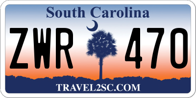 SC license plate ZWR470