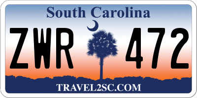 SC license plate ZWR472