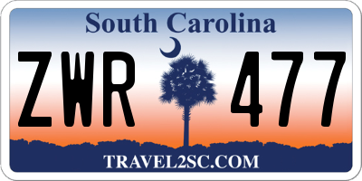 SC license plate ZWR477