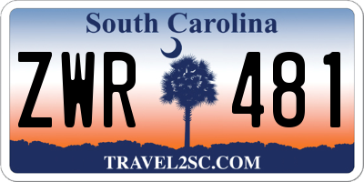 SC license plate ZWR481