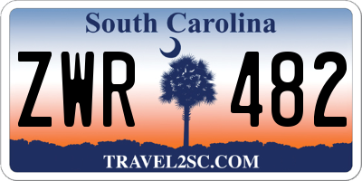 SC license plate ZWR482