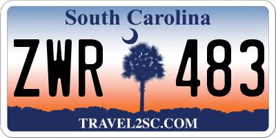 SC license plate ZWR483