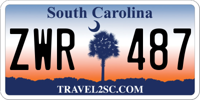 SC license plate ZWR487