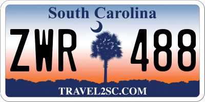 SC license plate ZWR488