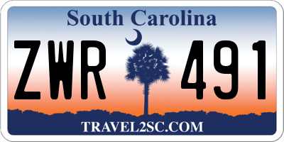 SC license plate ZWR491