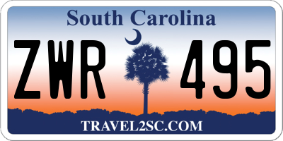 SC license plate ZWR495