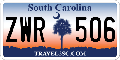 SC license plate ZWR506