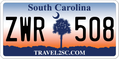 SC license plate ZWR508