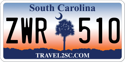 SC license plate ZWR510