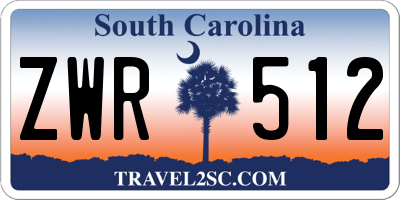 SC license plate ZWR512