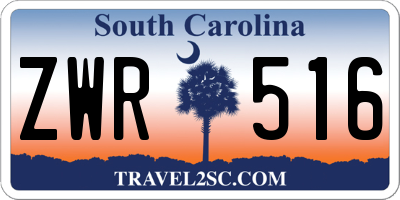 SC license plate ZWR516
