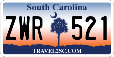 SC license plate ZWR521
