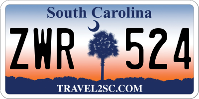 SC license plate ZWR524