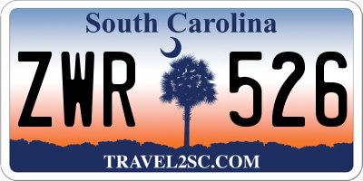 SC license plate ZWR526