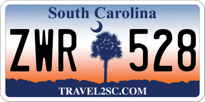 SC license plate ZWR528