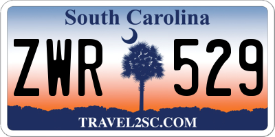 SC license plate ZWR529