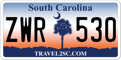 SC license plate ZWR530