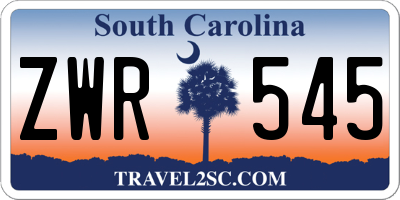 SC license plate ZWR545