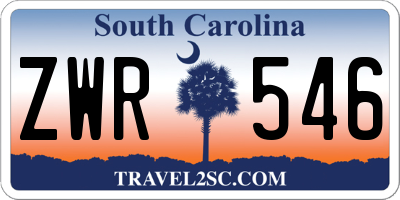 SC license plate ZWR546