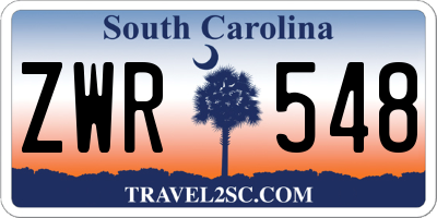 SC license plate ZWR548