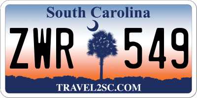 SC license plate ZWR549