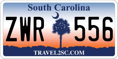 SC license plate ZWR556