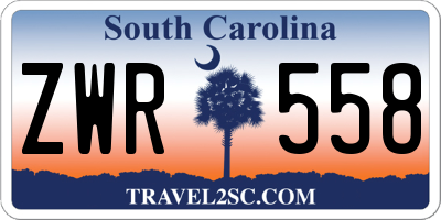 SC license plate ZWR558