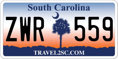 SC license plate ZWR559