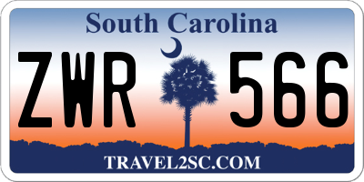 SC license plate ZWR566