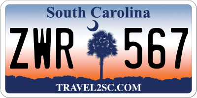 SC license plate ZWR567