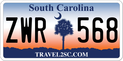 SC license plate ZWR568
