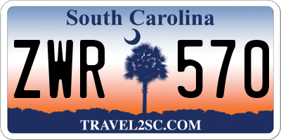 SC license plate ZWR570