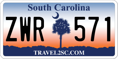 SC license plate ZWR571